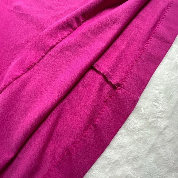 Vintage Sandi Dee Fuchsia Pink Puff Sleeve Pleated Dress with Lace Trim Size 16W - Picture 8 of 8